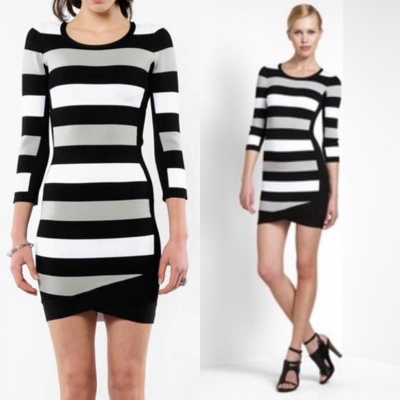 NWOT BCBG Max Azria Kendall Striped Bandage Dress SIZE SMALL - Picture 3 of 17